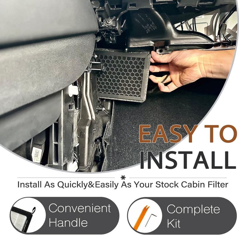 Sezfom Cabin Air Filters for Tesla Model 3 Model Y (2016-2026) with Activated Carbon(2-pack) Dual layer Air Filter Replacement - Image 5